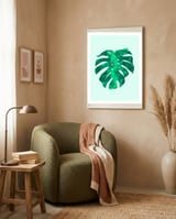 Watercolor Tropical Leaf II framed in a tender room thumbnail