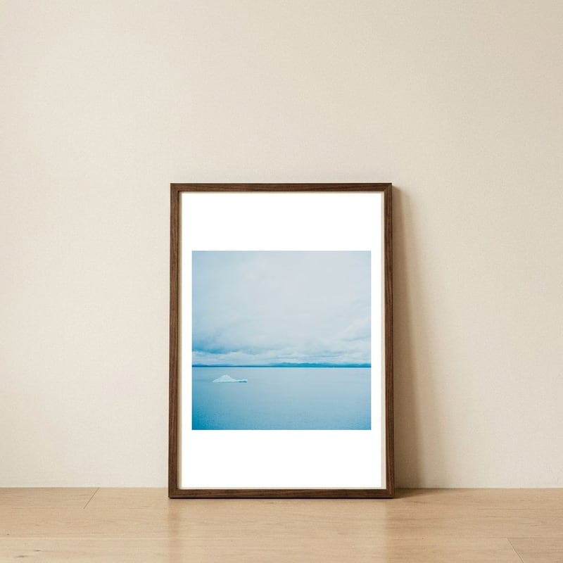 time passing by - Glacier 3- Left — framed, leaning against the wall