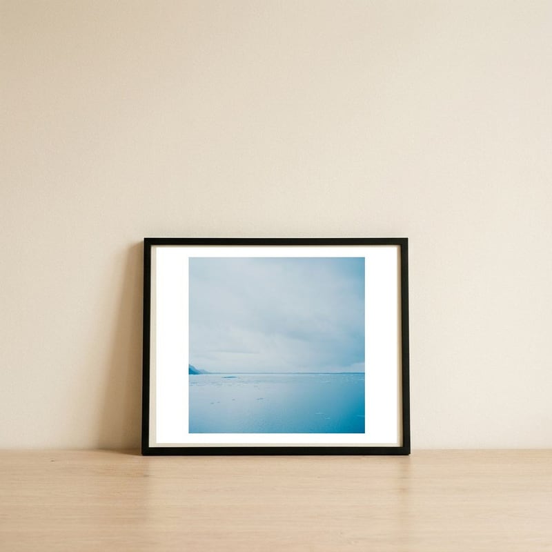 time passing by - Glacier 3-Right — framed, leaning against the wall