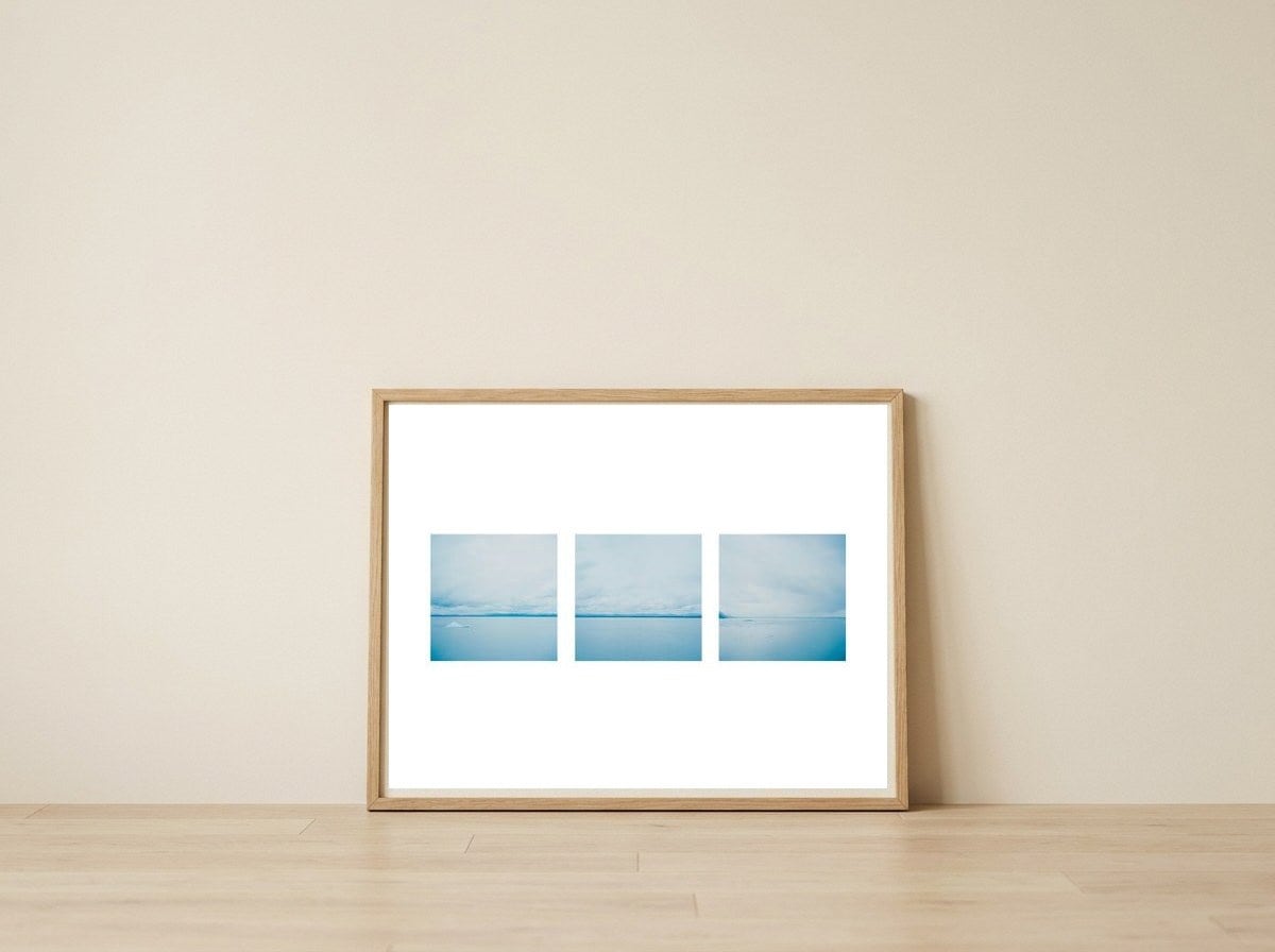 time passing by - Glacier 3 — framed, leaning against the wall
