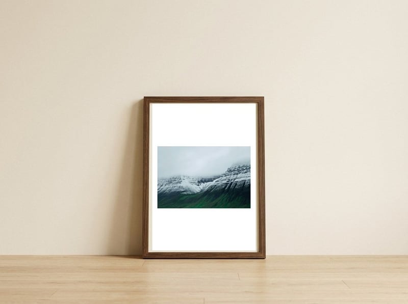 snow-mountain-iceland-1 — framed, leaning against the wall