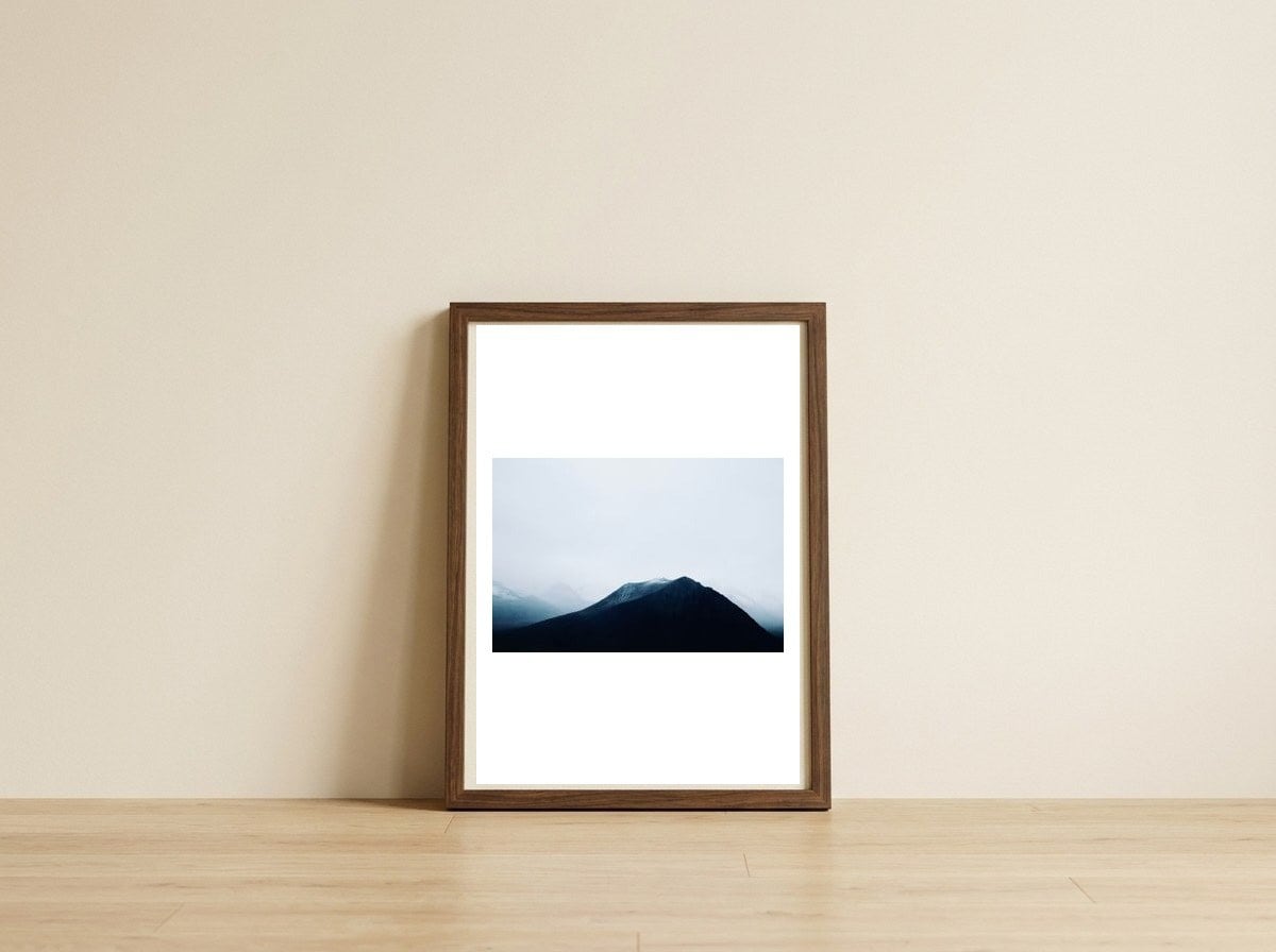 lava-snow-mountain-iceland — framed, leaning against the wall