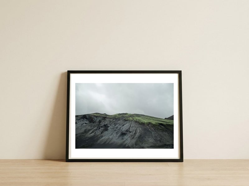 lava-mountain-iceland — framed, leaning against the wall