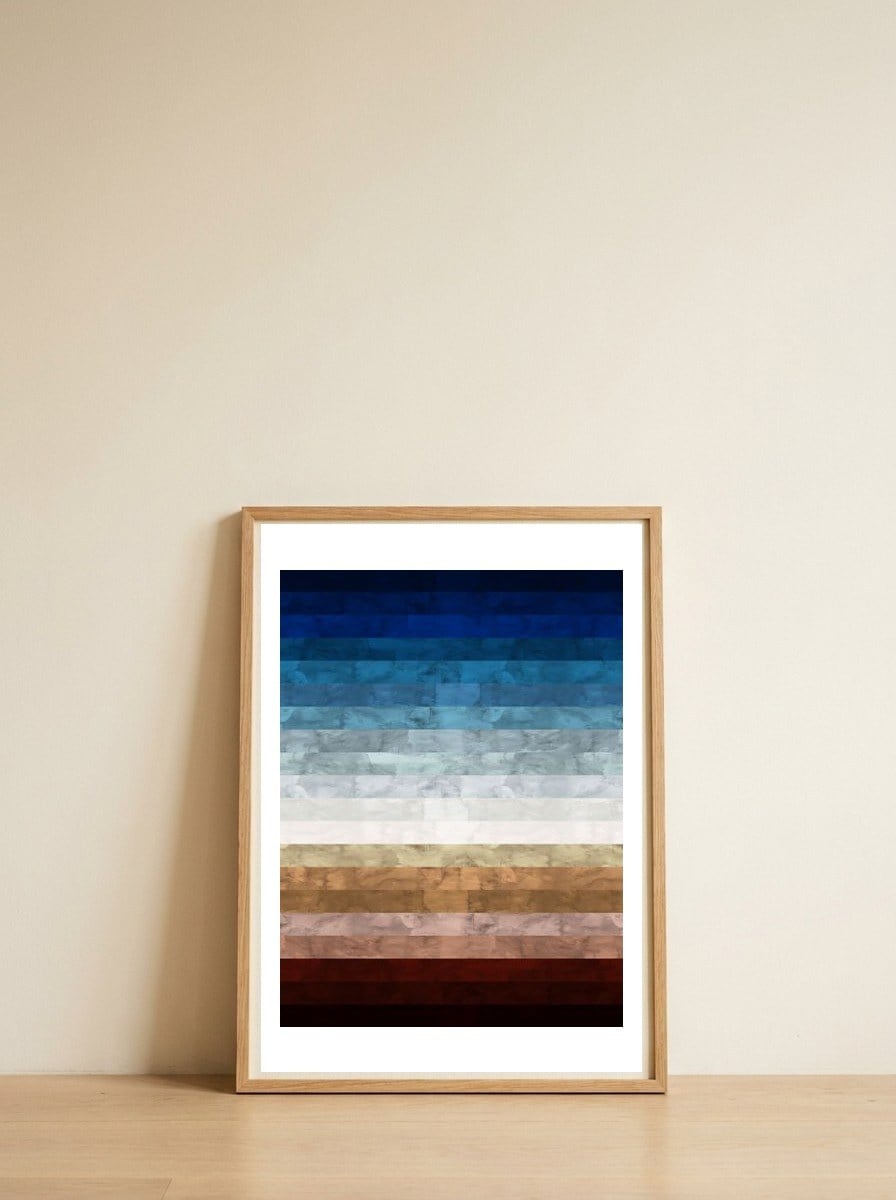 Secret landscape V — framed, leaning against the wall