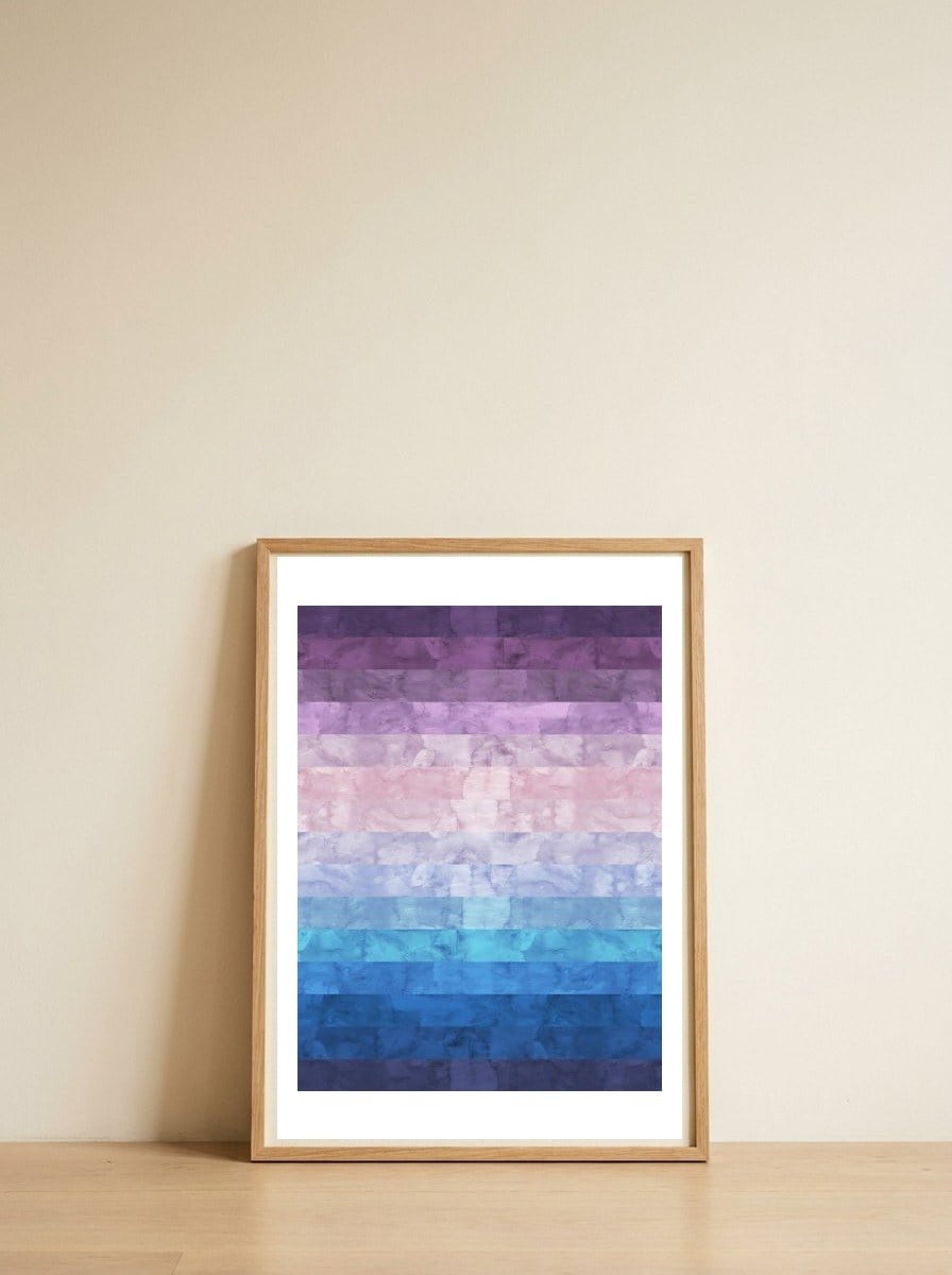 Secret landscape II — framed, leaning against the wall