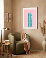 Watercolor of cacti II framed in a tender room thumbnail