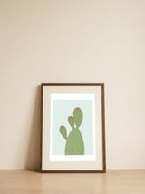 Watercolor of cacti I — framed, leaning against the wall thumbnail