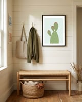 Watercolor of cacti I framed in a relaxed room thumbnail