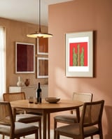 Watercolor of cacti V framed in a intimate room thumbnail