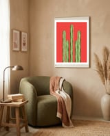 Watercolor of cacti V framed in a tender room thumbnail