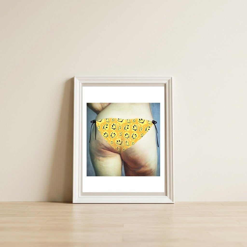 Acid Butt — framed, leaning against the wall