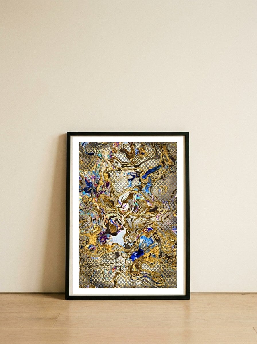 Pattern LXXV — framed, leaning against the wall