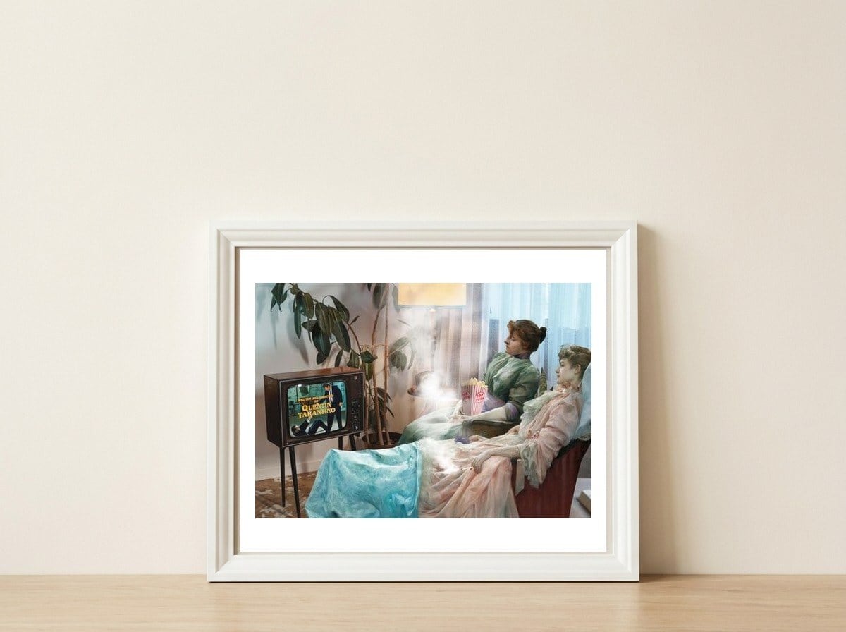 The Movie Begins — framed, leaning against the wall