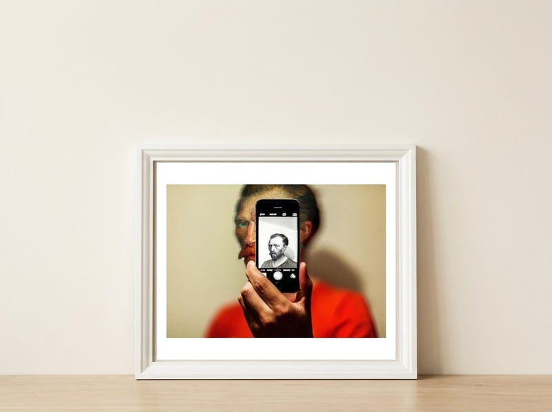 Show You Me Selfie — framed, leaning against the wall