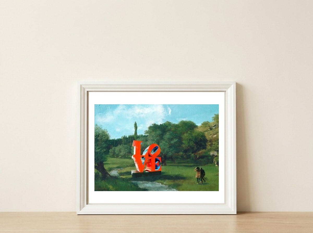 The Love Found — framed, leaning against the wall