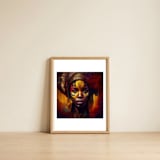 powerful-african-warrior-woman-portrait — framed, leaning against the wall thumbnail
