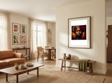 powerful-african-warrior-woman-portrait framed in a grounding room thumbnail