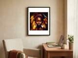 feathered-african-warrior-woman framed in a focused room thumbnail
