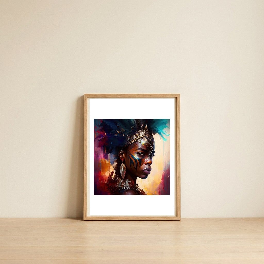 african-warrior-woman-side-portrait — framed, leaning against the wall