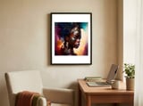 african-warrior-woman-side-portrait framed in a focused room thumbnail
