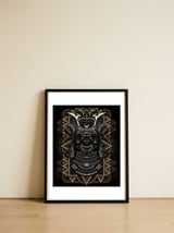 Samurai Mask — framed, leaning against the wall thumbnail