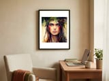 crimson-druid-warrior-woman-portrait framed in a focused room thumbnail