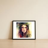 forest-druid-warrior-portrait — framed, leaning against the wall thumbnail