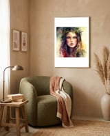 forest-druid-warrior-portrait framed in a tender room thumbnail