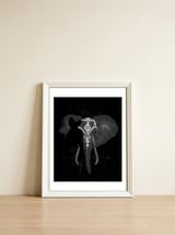 Indian elephant — framed, leaning against the wall thumbnail