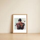 mosaic-butterfly-back — framed, leaning against the wall thumbnail