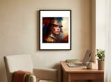 golden-helmet-warrior-woman-portrait framed in a focused room thumbnail