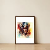 radiant-feather-helm-warrior-queen — framed, leaning against the wall thumbnail