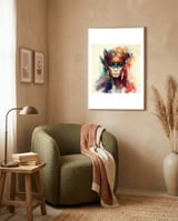 azure-mask-warrior-empress framed in a tender room thumbnail