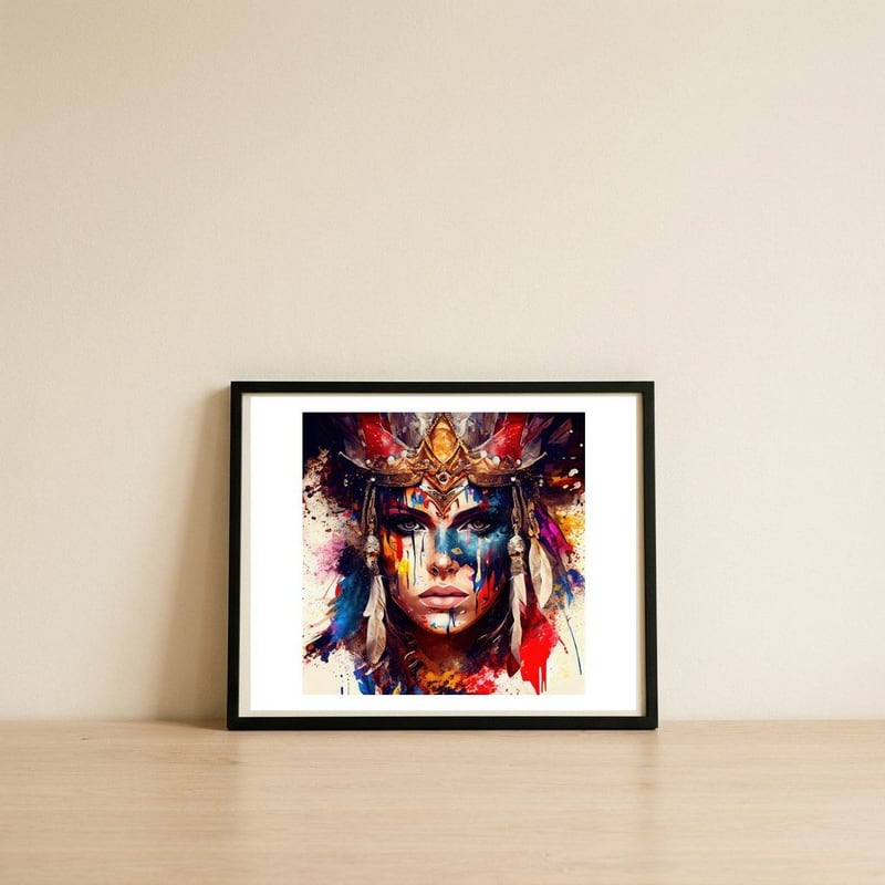 jeweled-crown-warrior-queen — framed, leaning against the wall