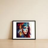 turquoise-headband-warrior-portrait — framed, leaning against the wall thumbnail