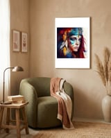 turquoise-headband-warrior-portrait framed in a tender room thumbnail