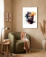 meditative-buddha-in-color-washes framed in a tender room thumbnail