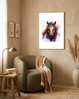 color-splash-horse-portrait framed in a tender room thumbnail