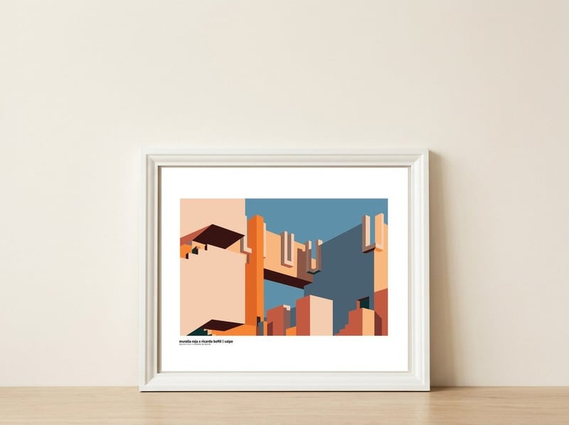 la Muralla Roja by Ricardo Bofill - Calpe — framed, leaning against the wall