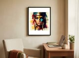 powerful-warrior-woman-portrait framed in a focused room thumbnail