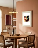 powerful-warrior-woman-portrait framed in a intimate room thumbnail