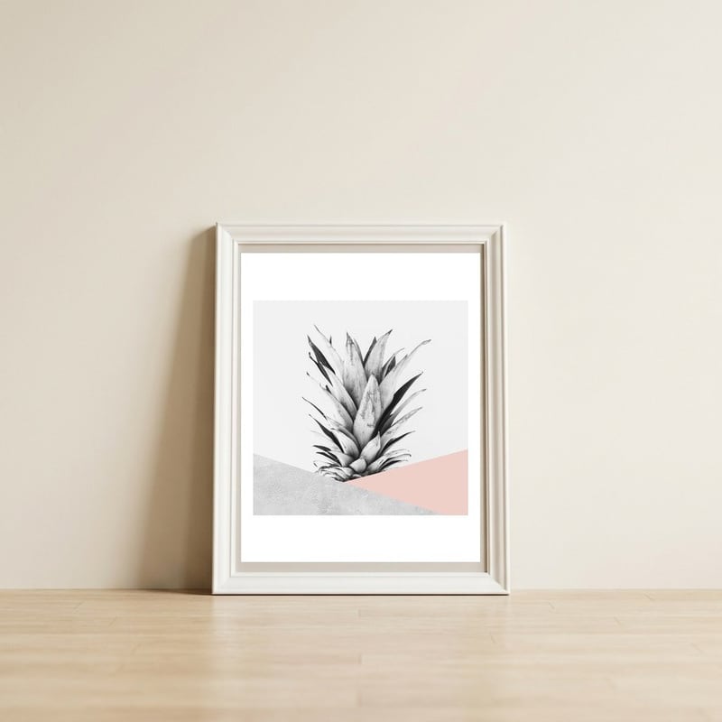 Scandinavian pineapple II — framed, leaning against the wall