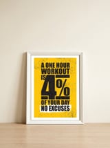 A one hour workout — framed, leaning against the wall thumbnail