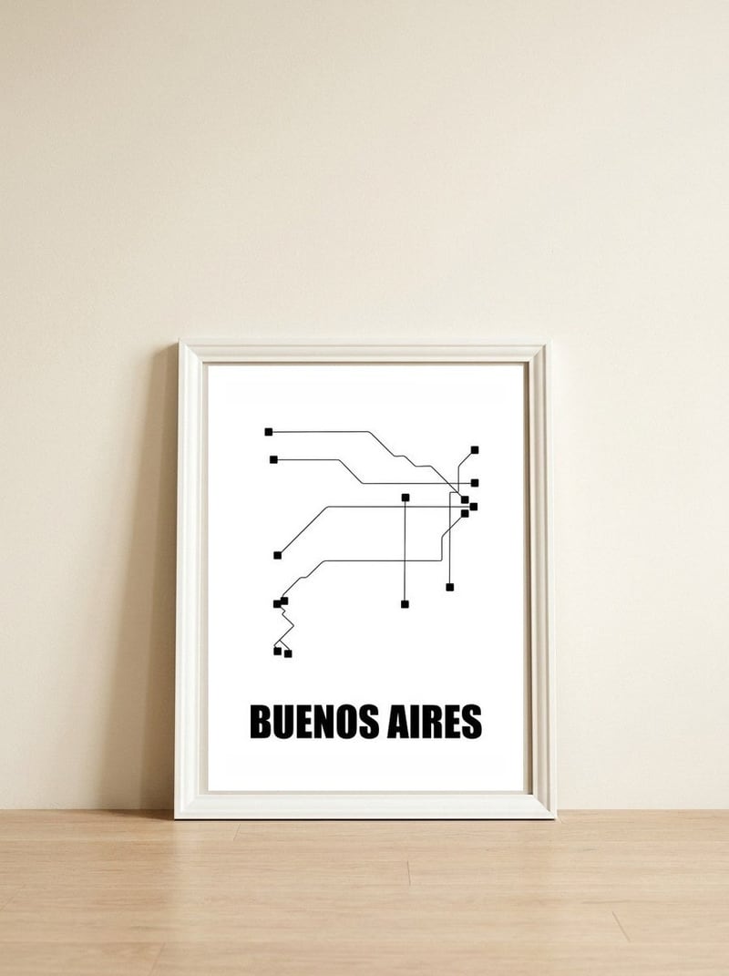 Buenos Aires — framed, leaning against the wall
