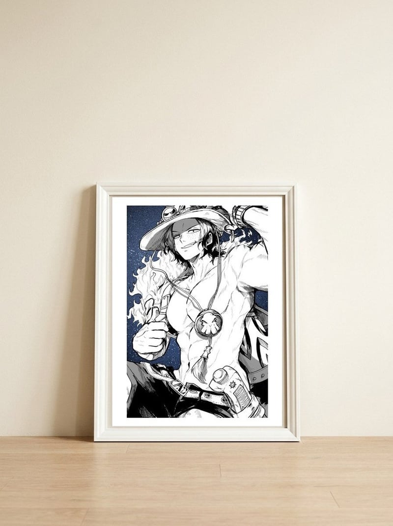 Ace — framed, leaning against the wall