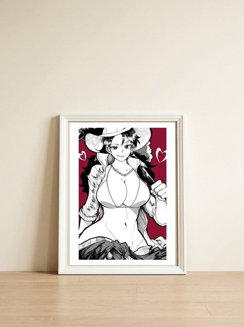 Alvida — framed, leaning against the wall