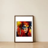 fiery-tribal-warrior-woman — framed, leaning against the wall thumbnail