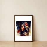 ceremonial-asian-warrior-woman-portrait — framed, leaning against the wall thumbnail