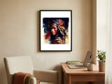 ceremonial-asian-warrior-woman-portrait framed in a focused room thumbnail