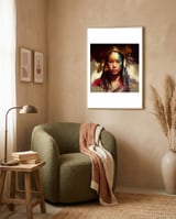 ritual-mask-asian-warrior-woman-portrait framed in a tender room thumbnail